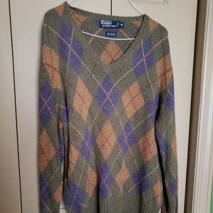 vintage polo  ralph lauren size M v neck cotton cashmere